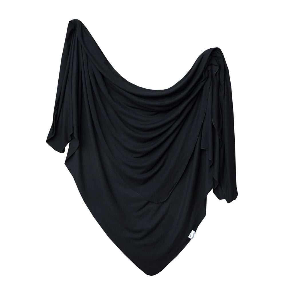Copper Pearl Midnight Black Solid Swaddle Blanket