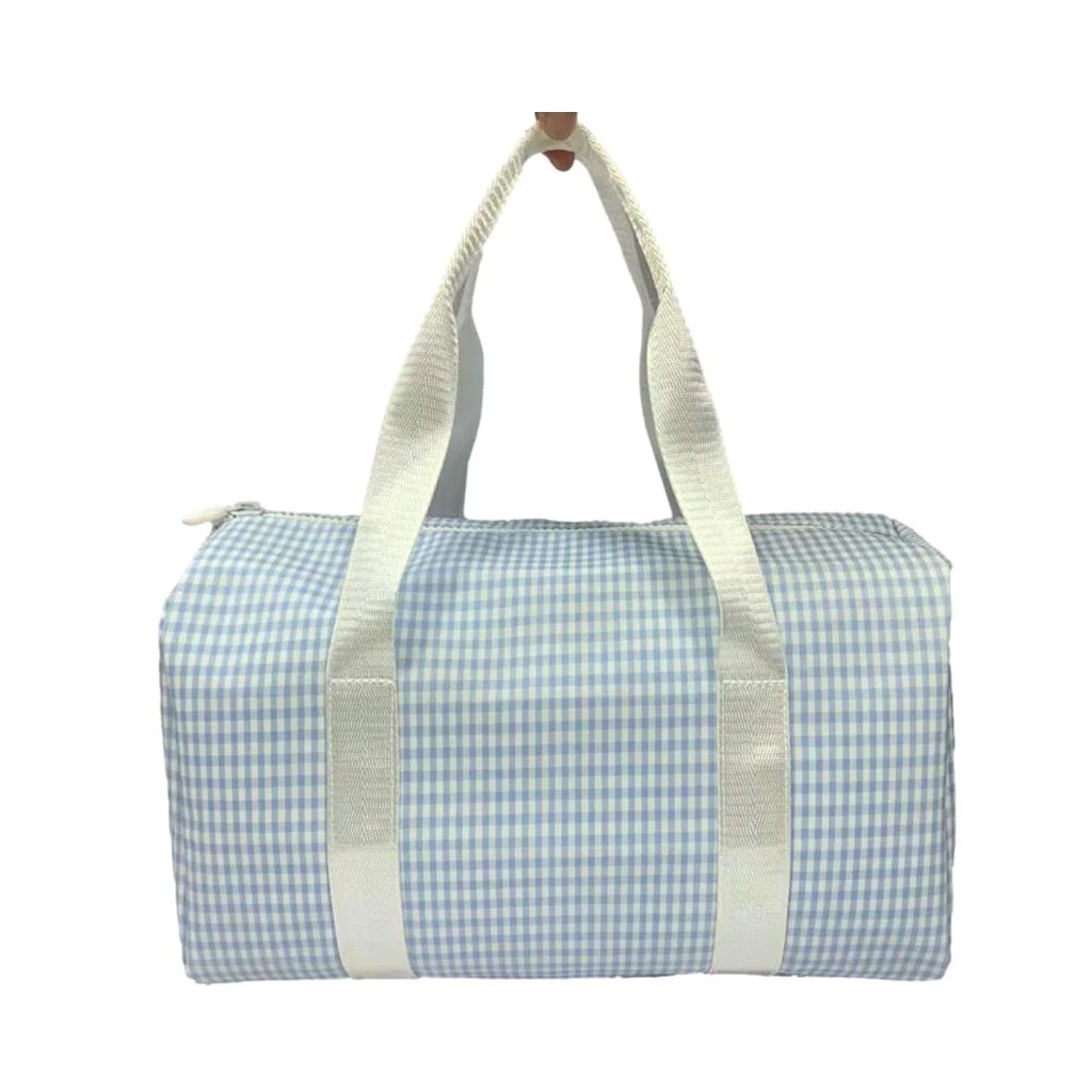 TRVL Design Mini Packer Mist Light Blue Check Toddler Duffle Bag 