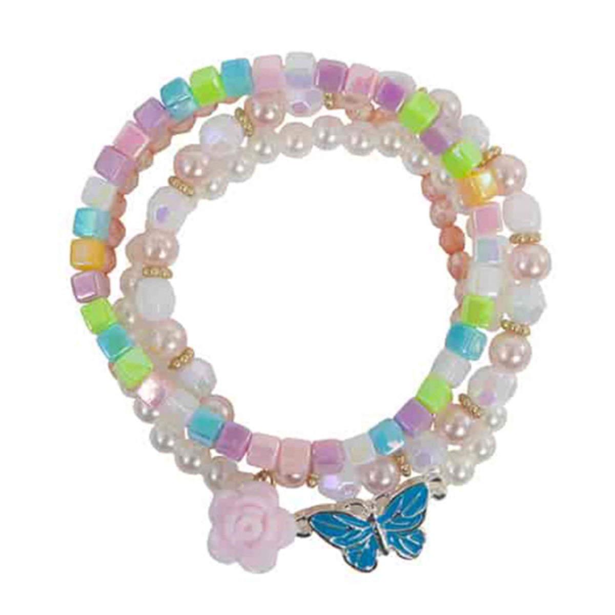 Pearly Butterfly Little Girl's Bracelet Set