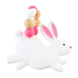 Mud Pie Pink Bunny Baby Teether