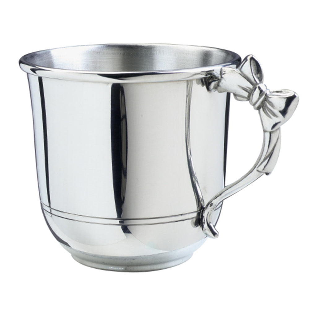Salisbury Polished Pewter Bow Handle Baby Cup