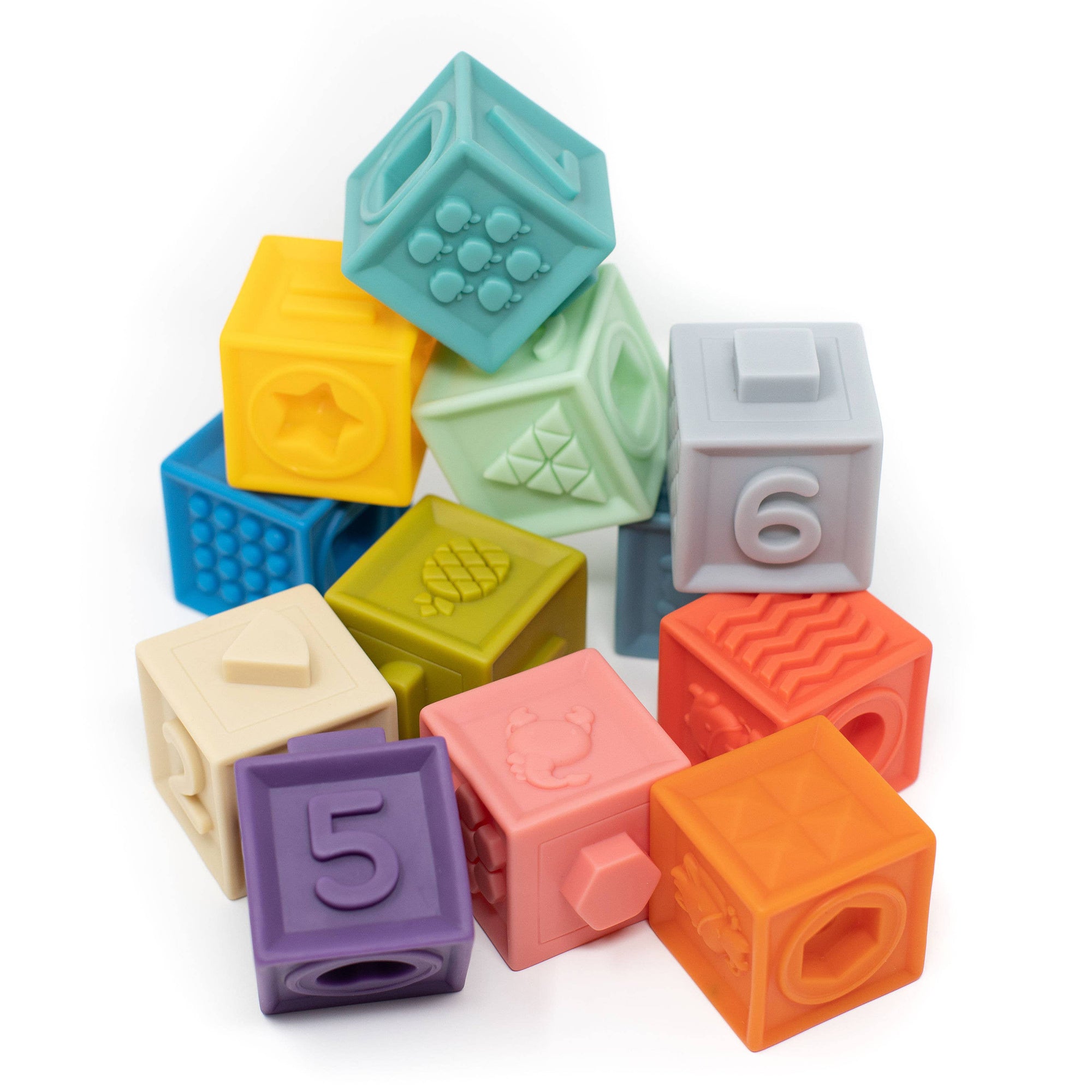 Multicolor Silicone Building Primary Blocks Set