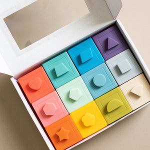 Multicolor Silicone Building Primary Blocks Set
