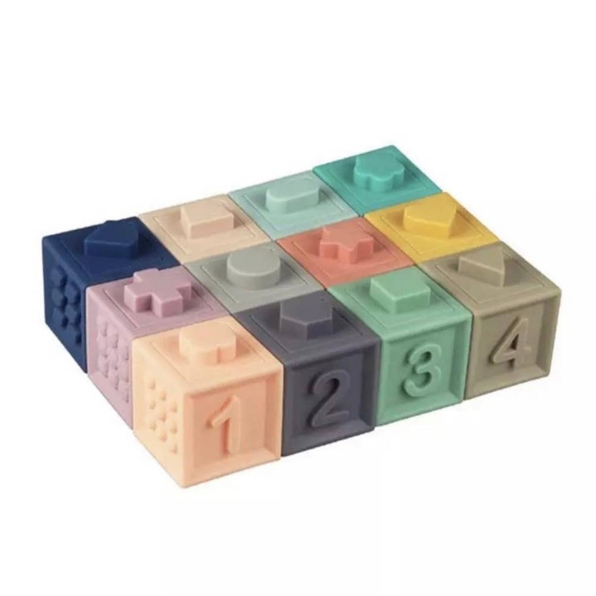 Multicolor Silicone Building Blocks Set