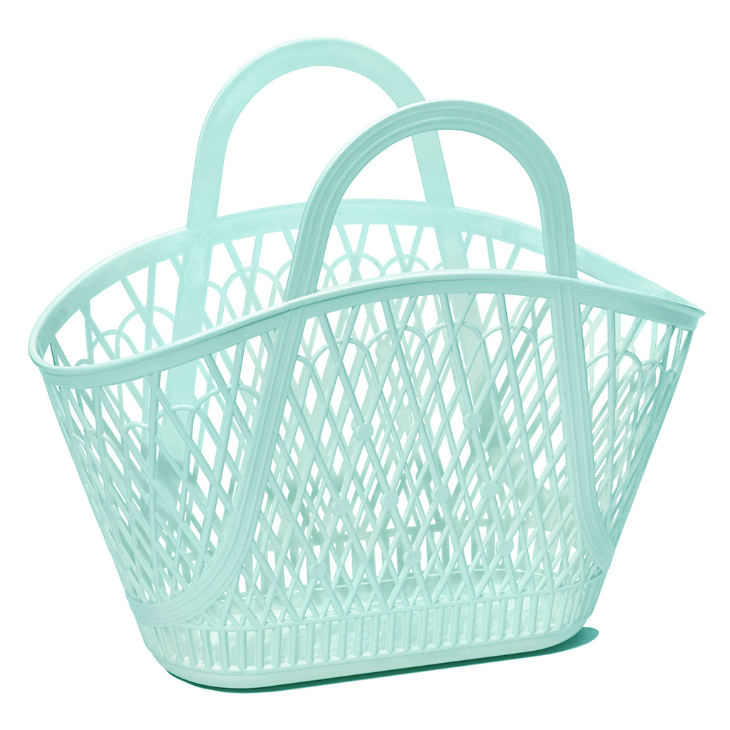 SunJellies Mint Green Betty Basket Tote Bag
