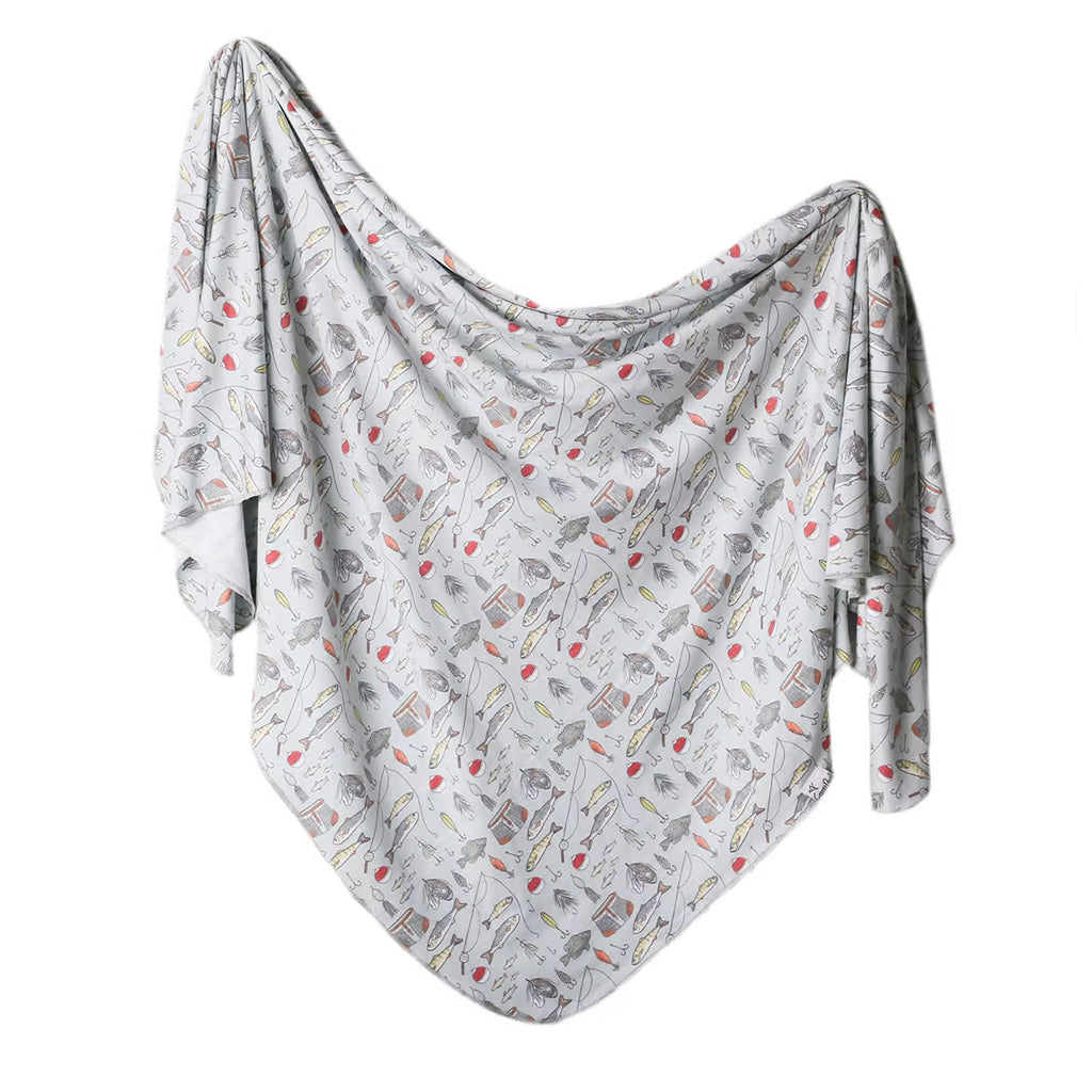 Copper Pearl Trout Fishing Print Swaddle Blanket