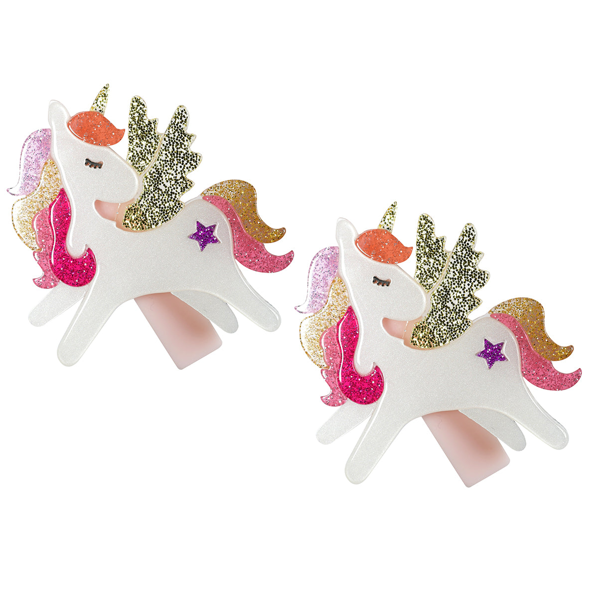 Little Girl's Unicorn Glitter Hair Clips by Lilies & Roses