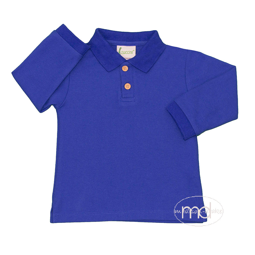 Zuccini Boys Long Sleeved Polo Shirt - Royal Blue - Madison-Drake Children's Boutique