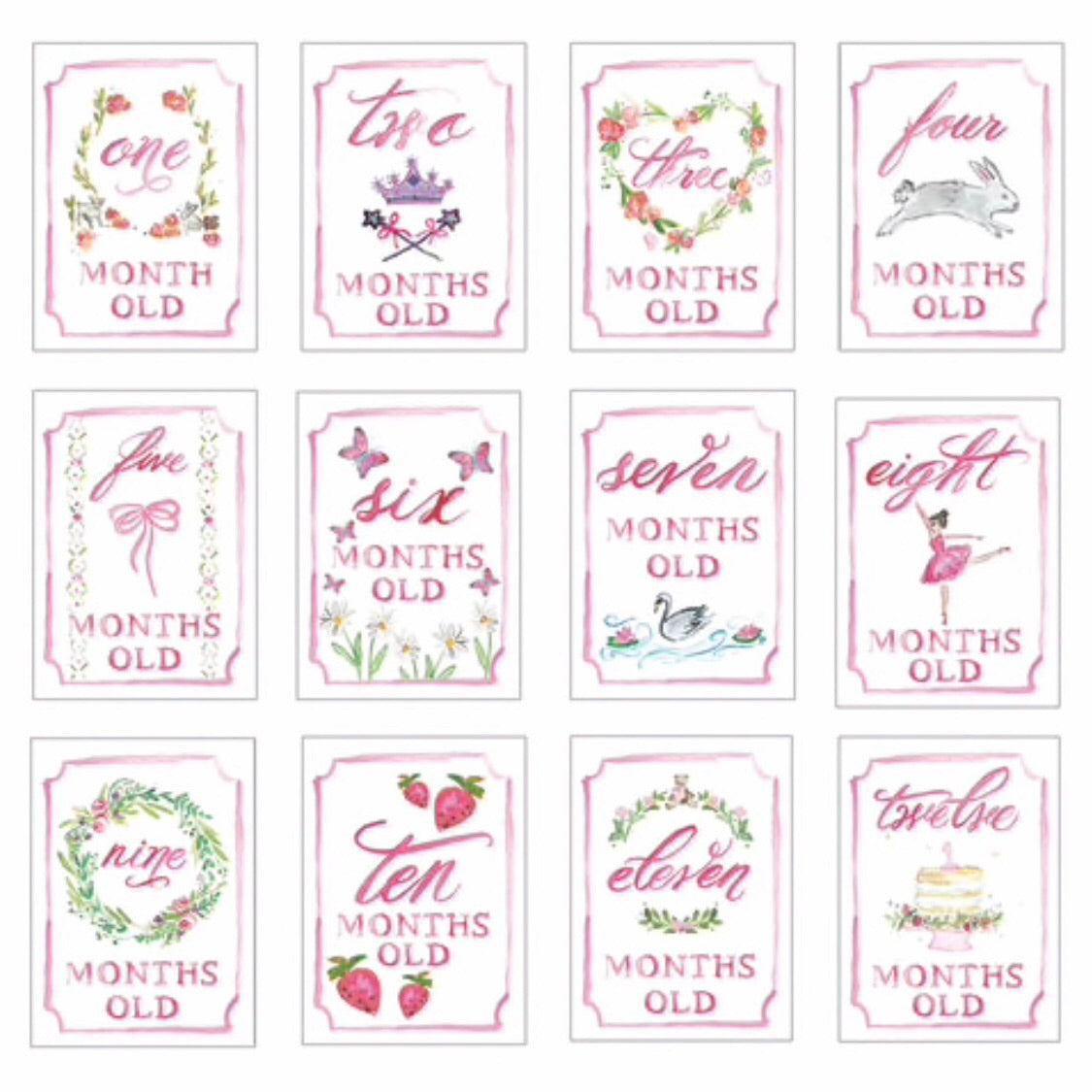 Month by Month Milestone Cards - Boy / Girl - Madison-Drake Children's Boutique